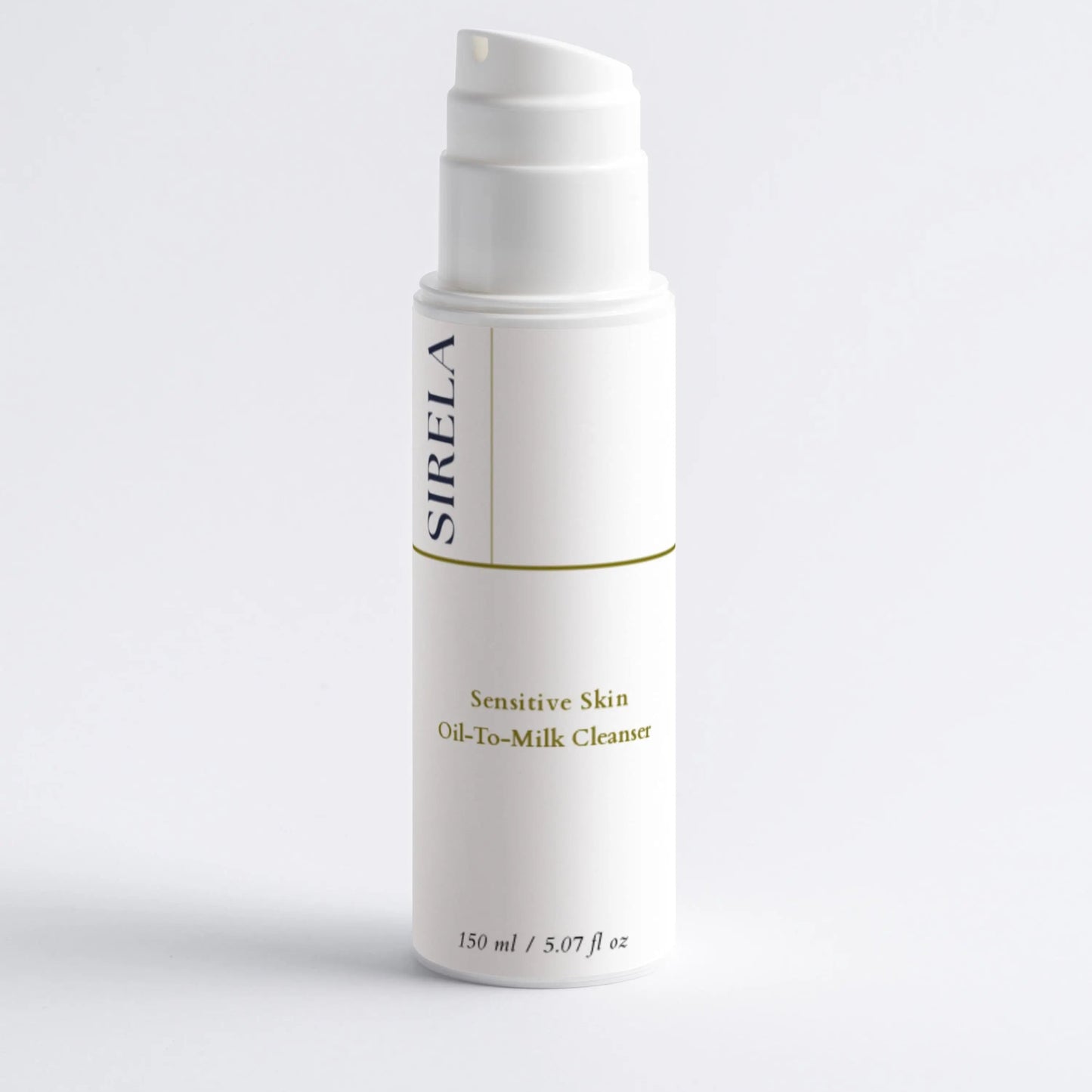 Sirela sensitive oil-to-milk cleanser on a neutral background