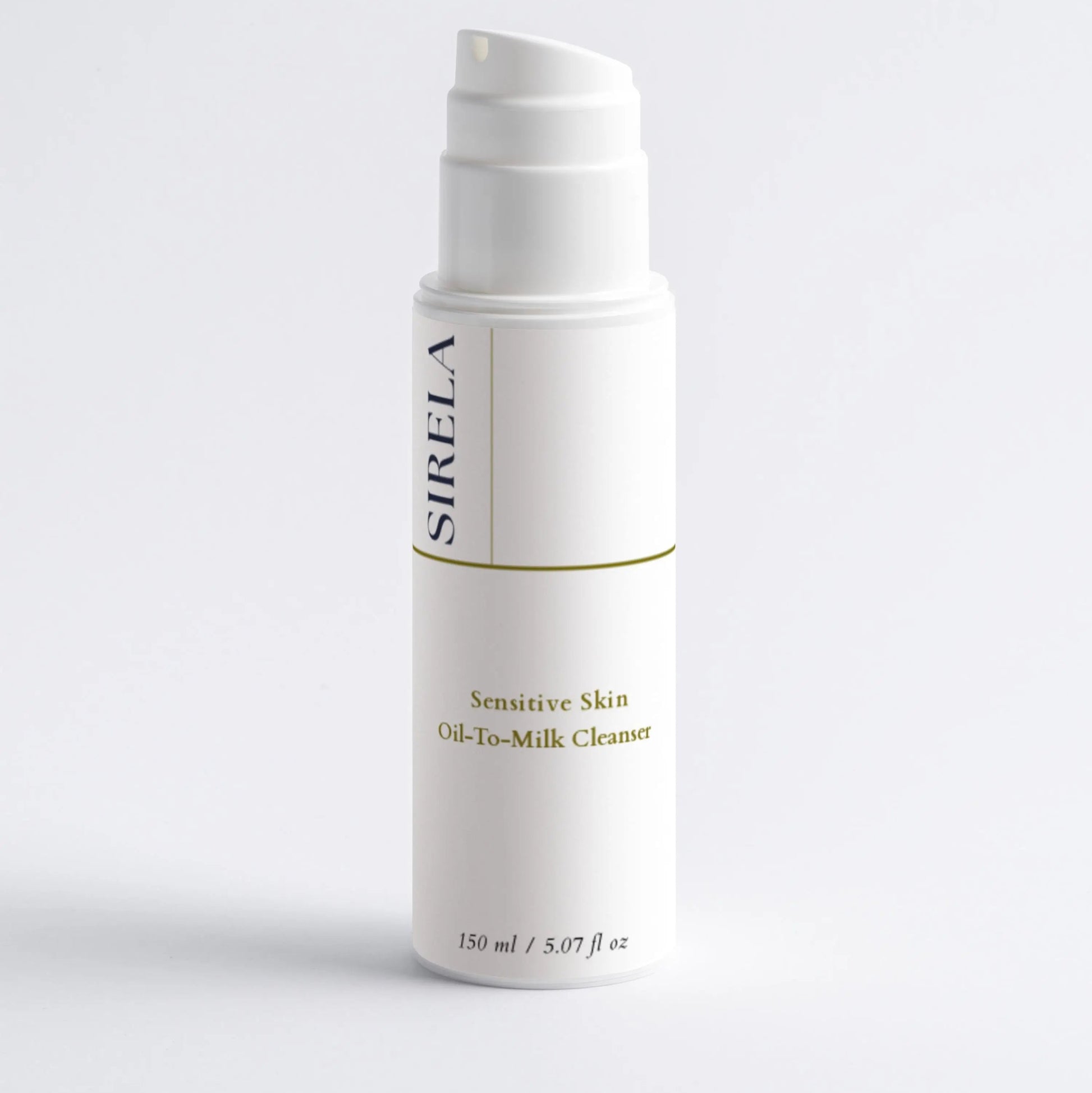 Sirela sensitive oil-to-milk cleanser on a neutral background